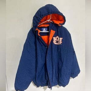 Vintage Auburn Tigers Starter Coat Full Zip W/ REMOVABLE Hood Mens sz LARGE.